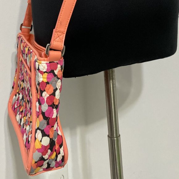 Vera Bradley Handbag Trimmed Trapeze Crossbody Purse Pixie Confetti Zip Top - Picture 6 of 8